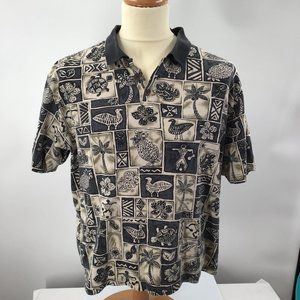 Cooke Street Honolulu  Short Sleeve Polo Shirt Size L , Unusual graphics